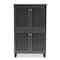 Baxton Studio Fernanda Dark Gray 4-Door Wooden Entryway Shoe Storage Cabinet 152-9169 - alternate 3